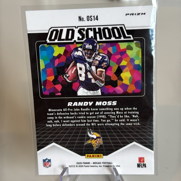 2020 Randy Moss Panini Mosaic Cracked Ice PRIZM - Picture 2 of 4